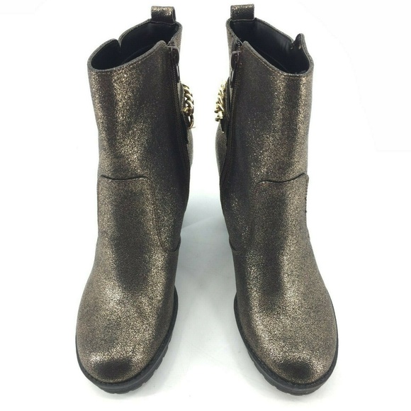 G by Guess Greedy Moto Boot Bootie Sz 9M Gold - Picture 2 of 8